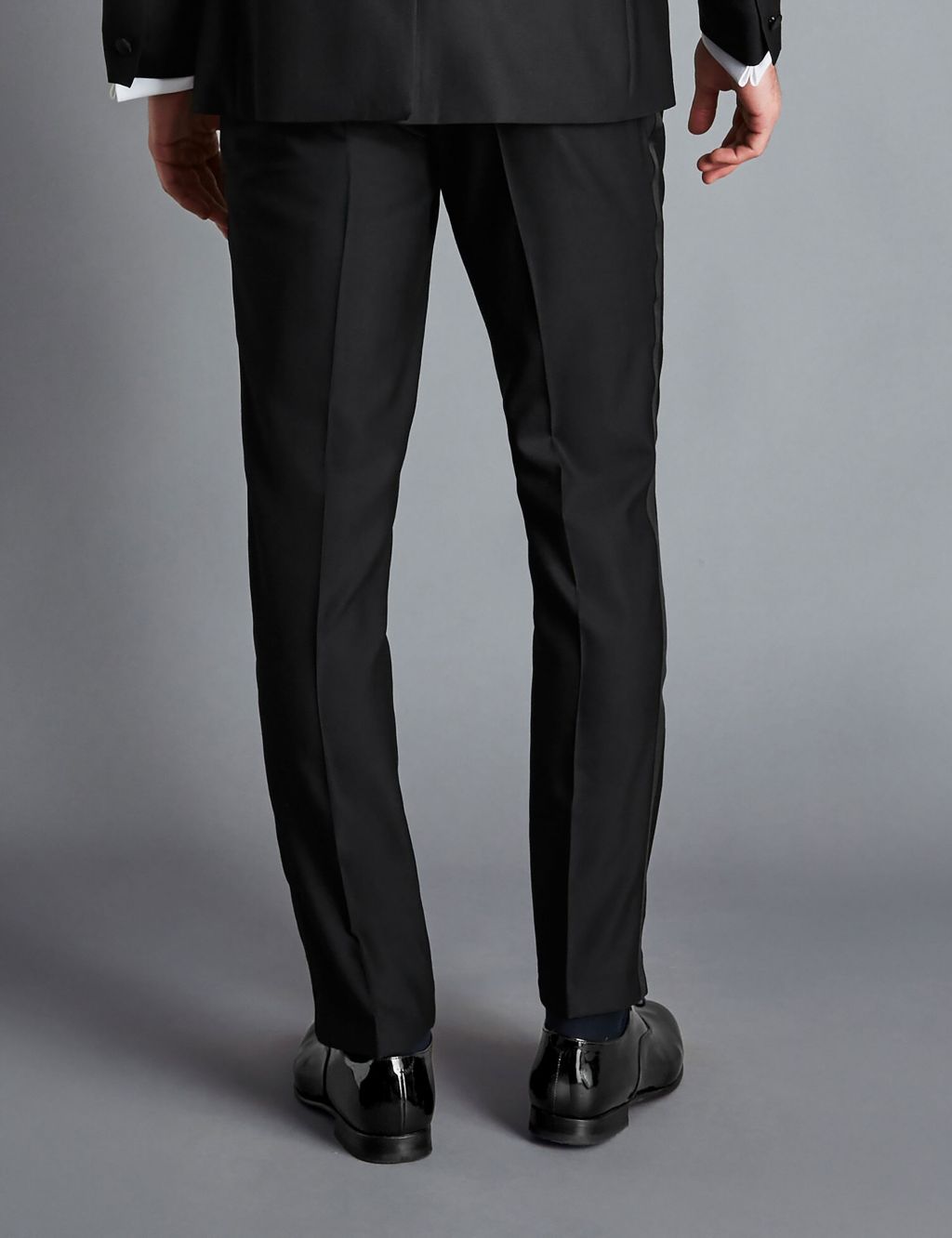 Slim Fit Super 120s Wool Tuxedo Trousers image 3
