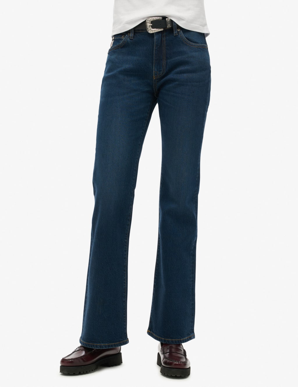 Mid Rise Slim Flare Jeans