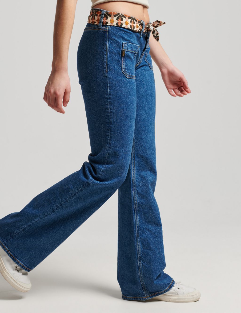 Button Front Flared Jeans image 3