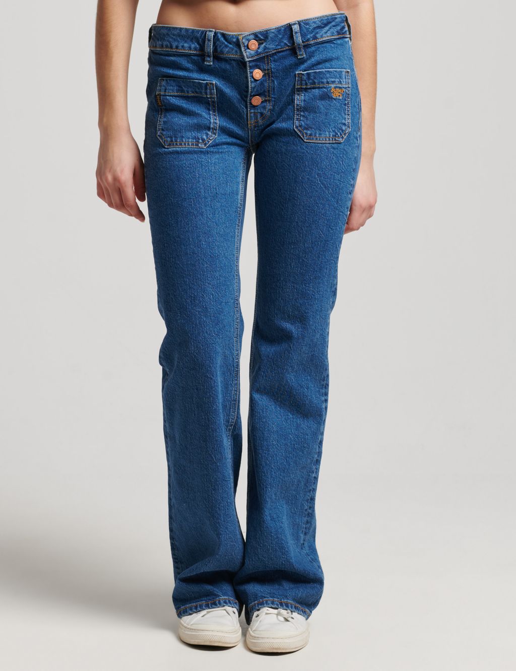 Button Front Flared Jeans image 8