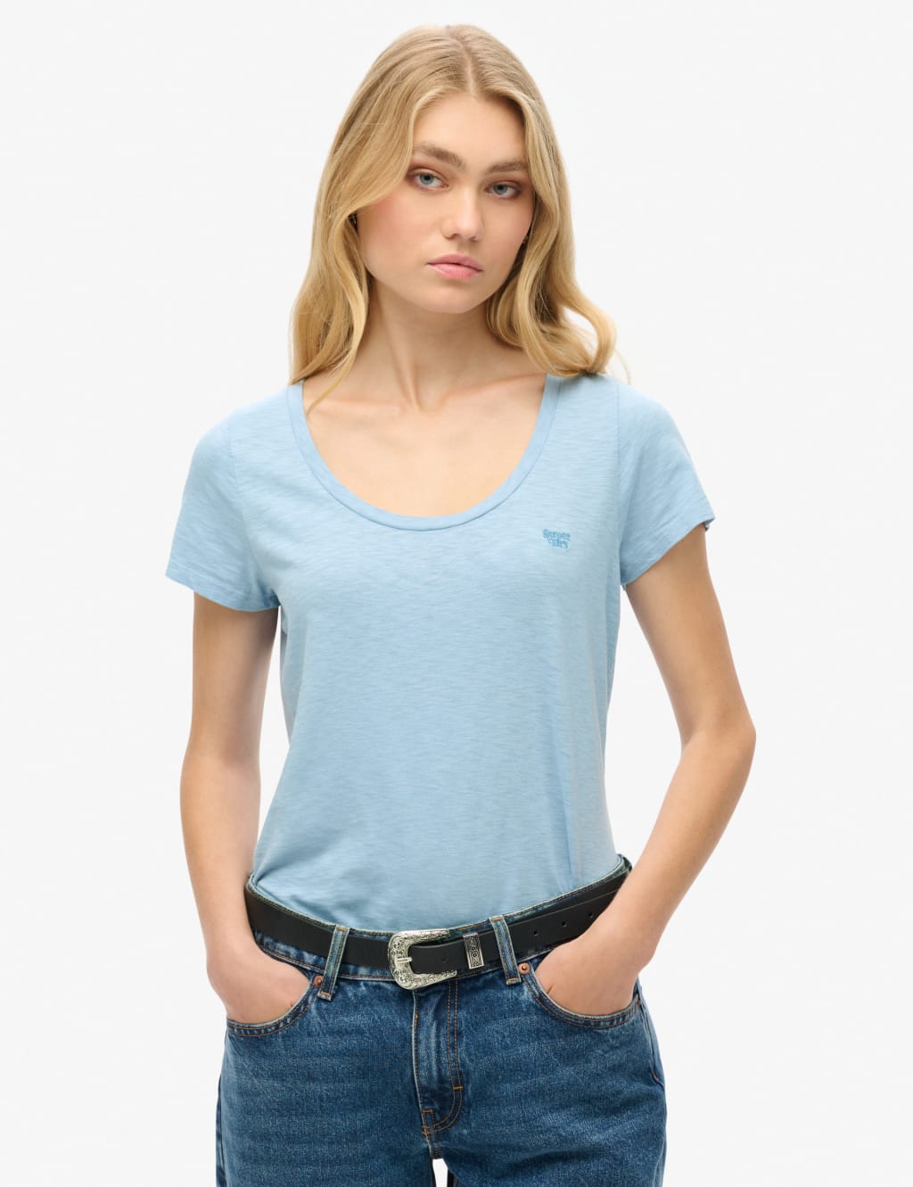 Cotton Rich Scoop Neck T-Shirt