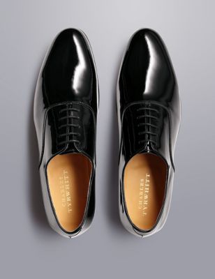 Charles Tyrwhitt Men's Leather Oxford Shoes - 12 - Black, Black