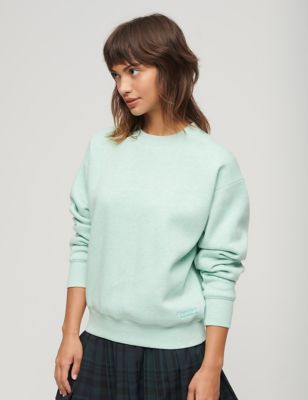 Superdry Womens Cotton Rich Relaxed Sweatshirt - 8 - Green, Green