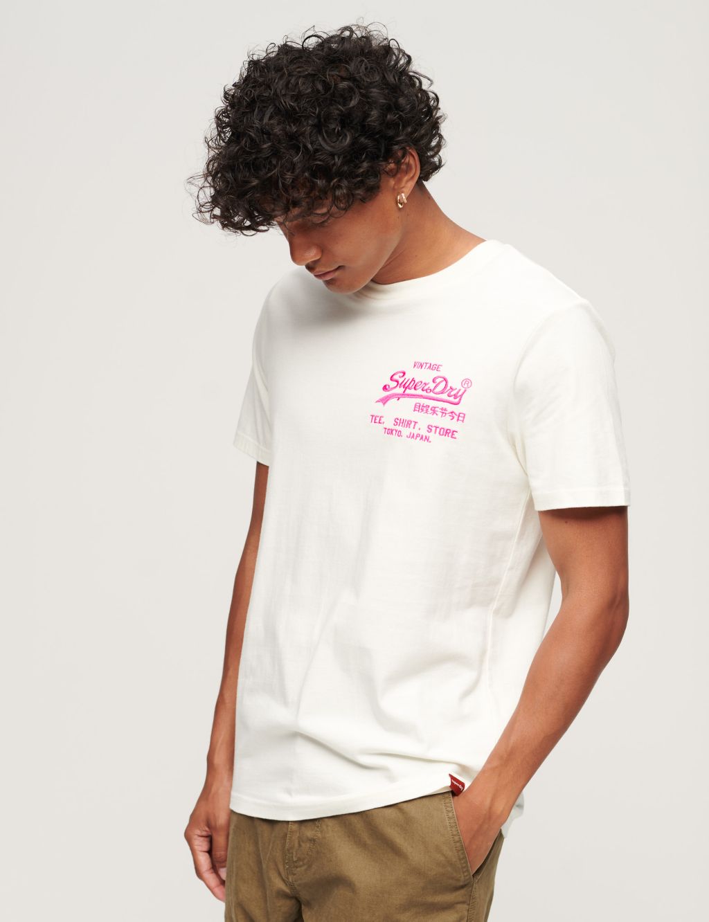 Slim Fit Pure Cotton Logo Crew Neck T-Shirt image 1