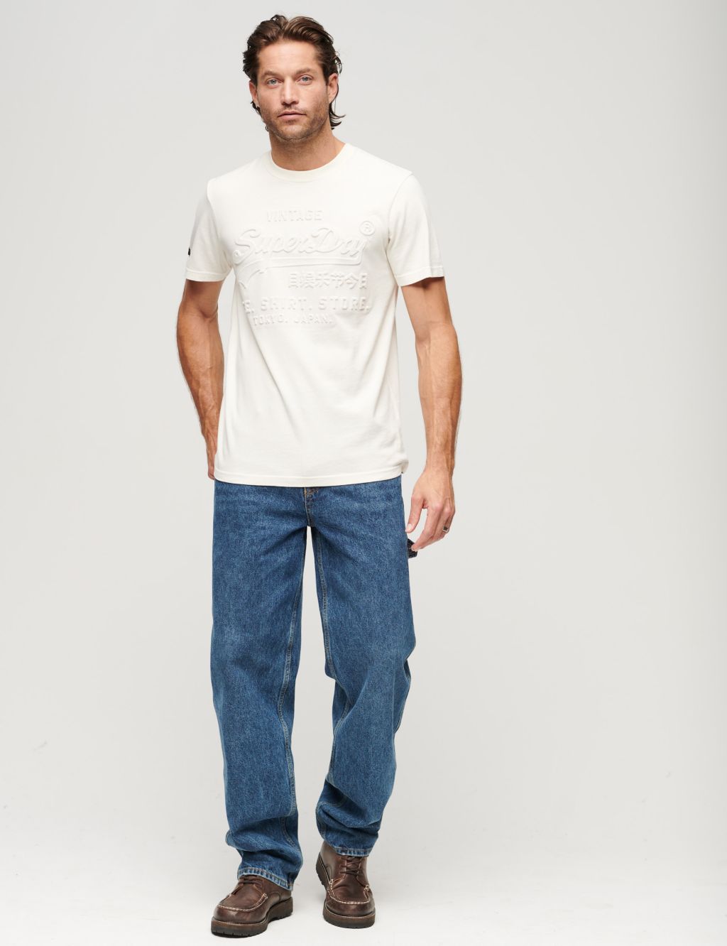 Slim Fit Pure Cotton Embossed T-Shirt image 3