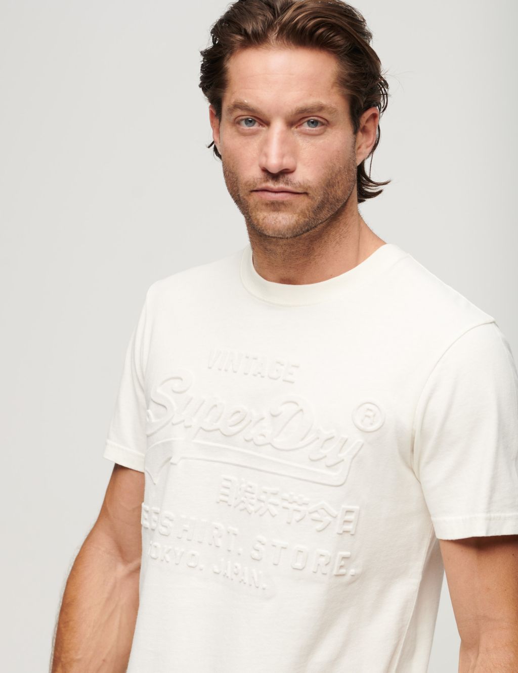 Slim Fit Pure Cotton Embossed T-Shirt image 4
