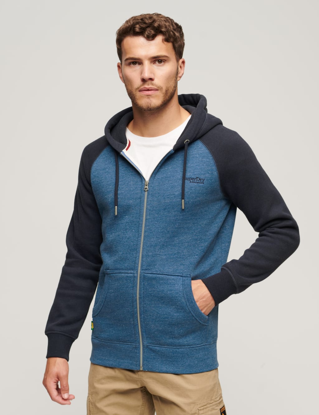 Slim Fit Cotton Rich Zip Up Hoodie image 1