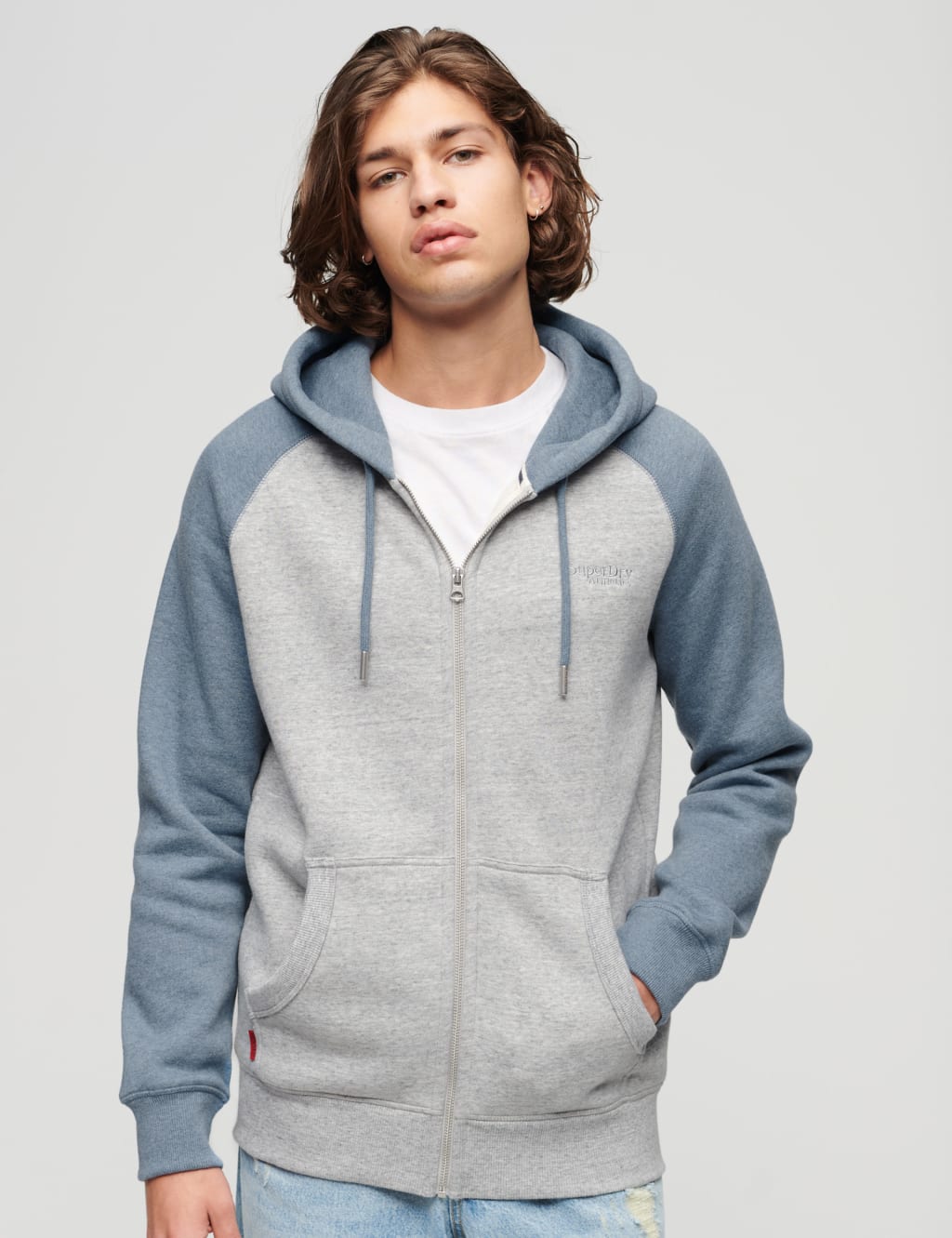 Slim Fit Cotton Rich Zip Up Hoodie