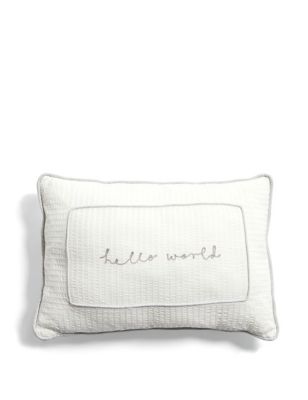 Mamas & Papas Welcome To The World Cushion - Slogan - White, White