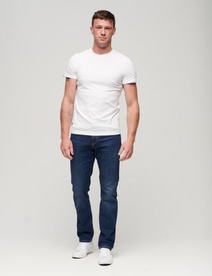 Superdry Mens Slim Fit 5 Pocket Jeans - 3232 - Blue Denim, Blue Denim,Black,Dark Blue,Mid Blue