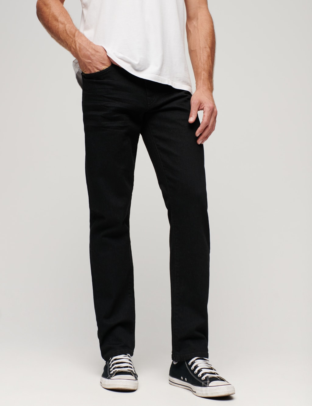 Half black half white jeans mens discount