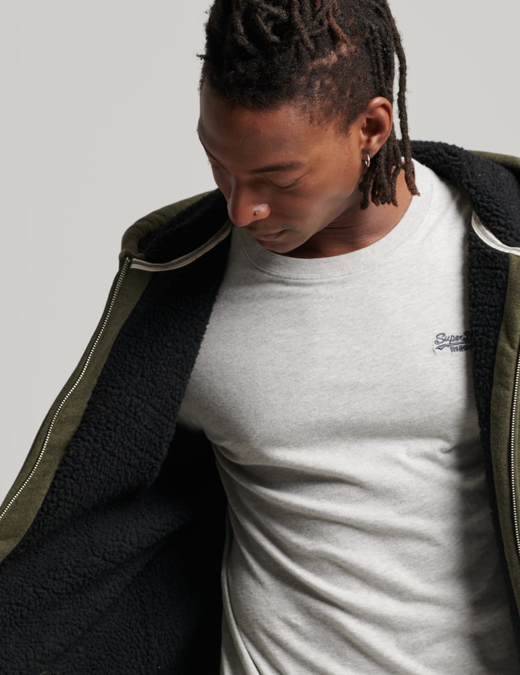 Slim Fit Cotton Rich Zip Up Hoodie image 4
