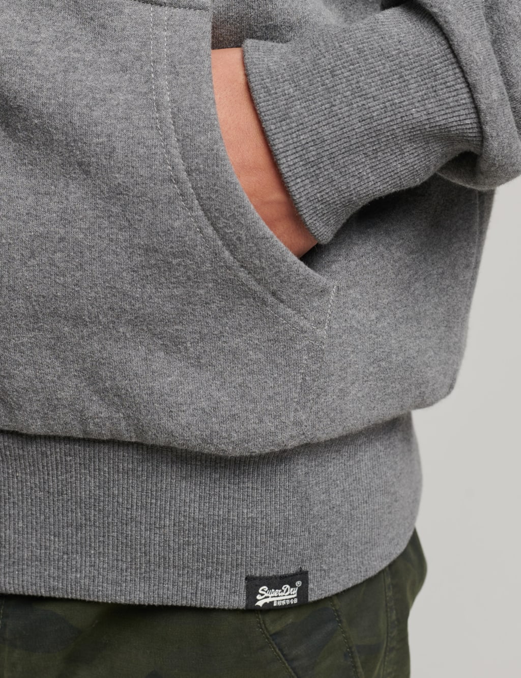 Slim Fit Cotton Rich Zip Up Hoodie image 3