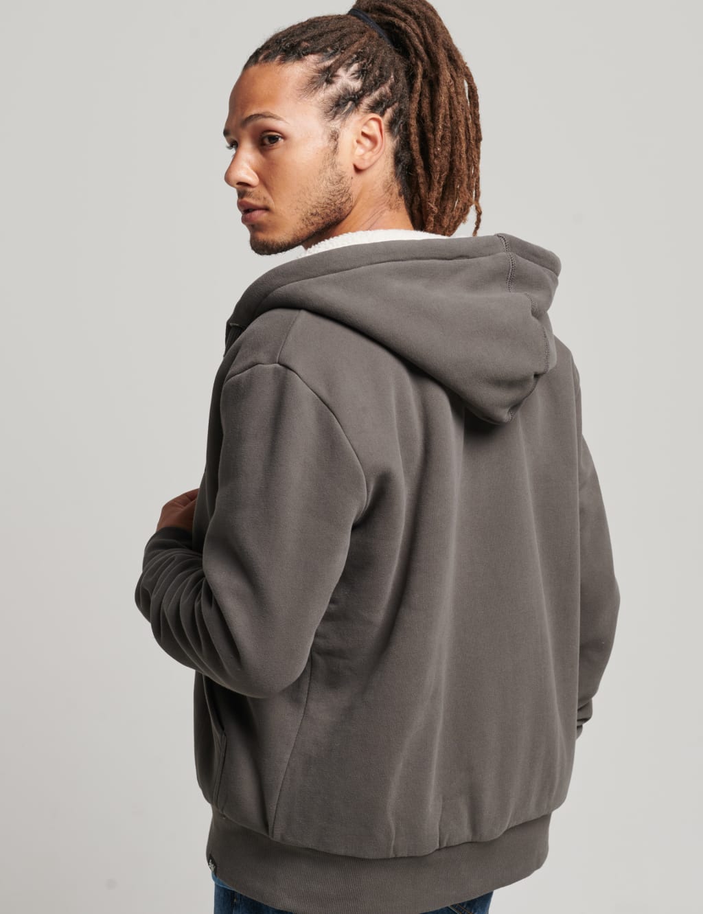 Slim Fit Cotton Rich Zip Up Hoodie image 3