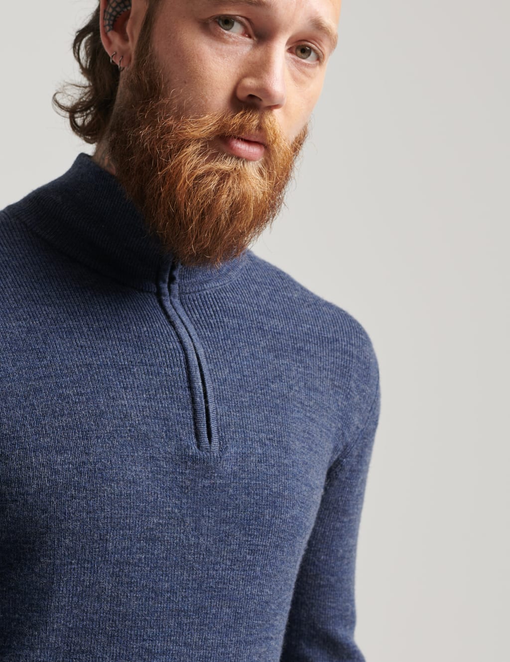 Wool Rich Funnel Neck Half Zip Jumper image 3