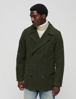 Mens on sale long peacoat