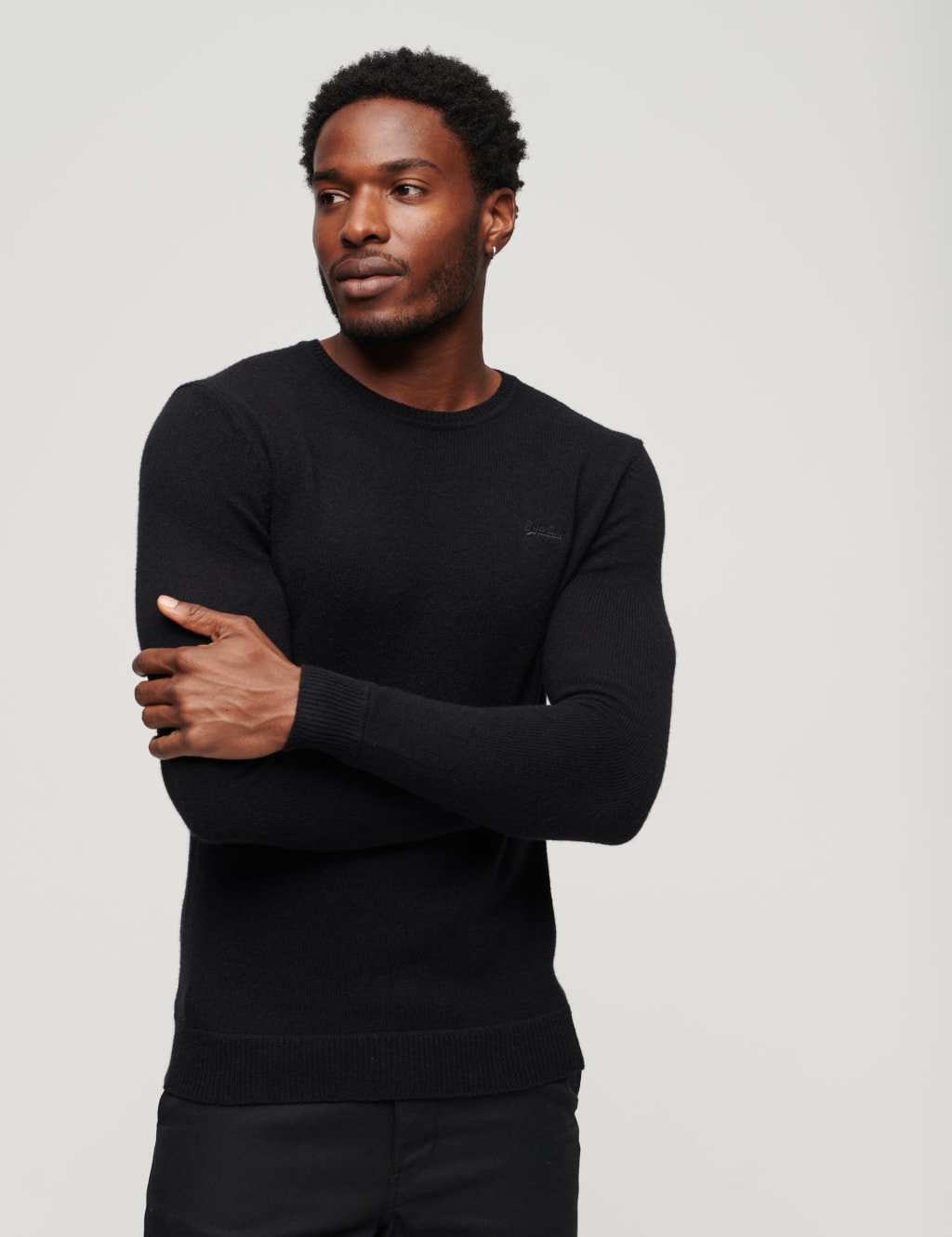 Wool Blend Ribbed Crew Neck Jumper