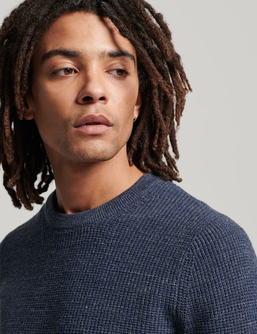 Pure Cotton Textured Crew Neck Jumper image 4