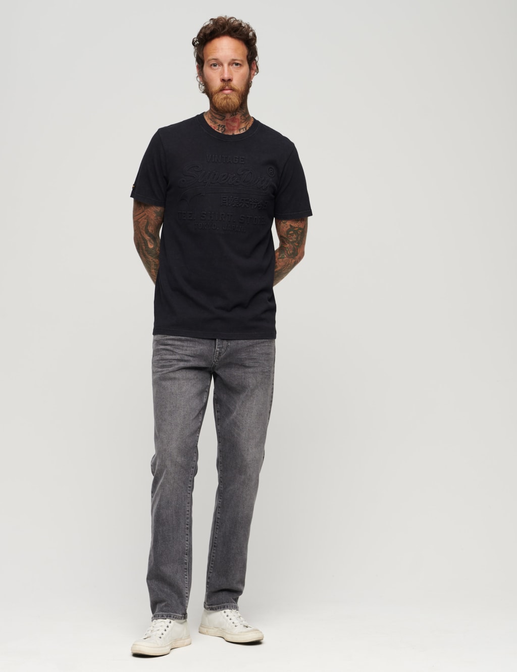 Pure Cotton Embossed Logo Crew Neck T-Shirt image 2
