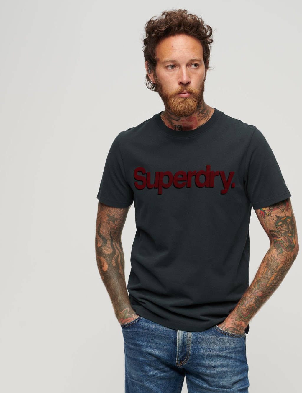 Pure Cotton Logo Print Crew Neck T-Shirt image 1