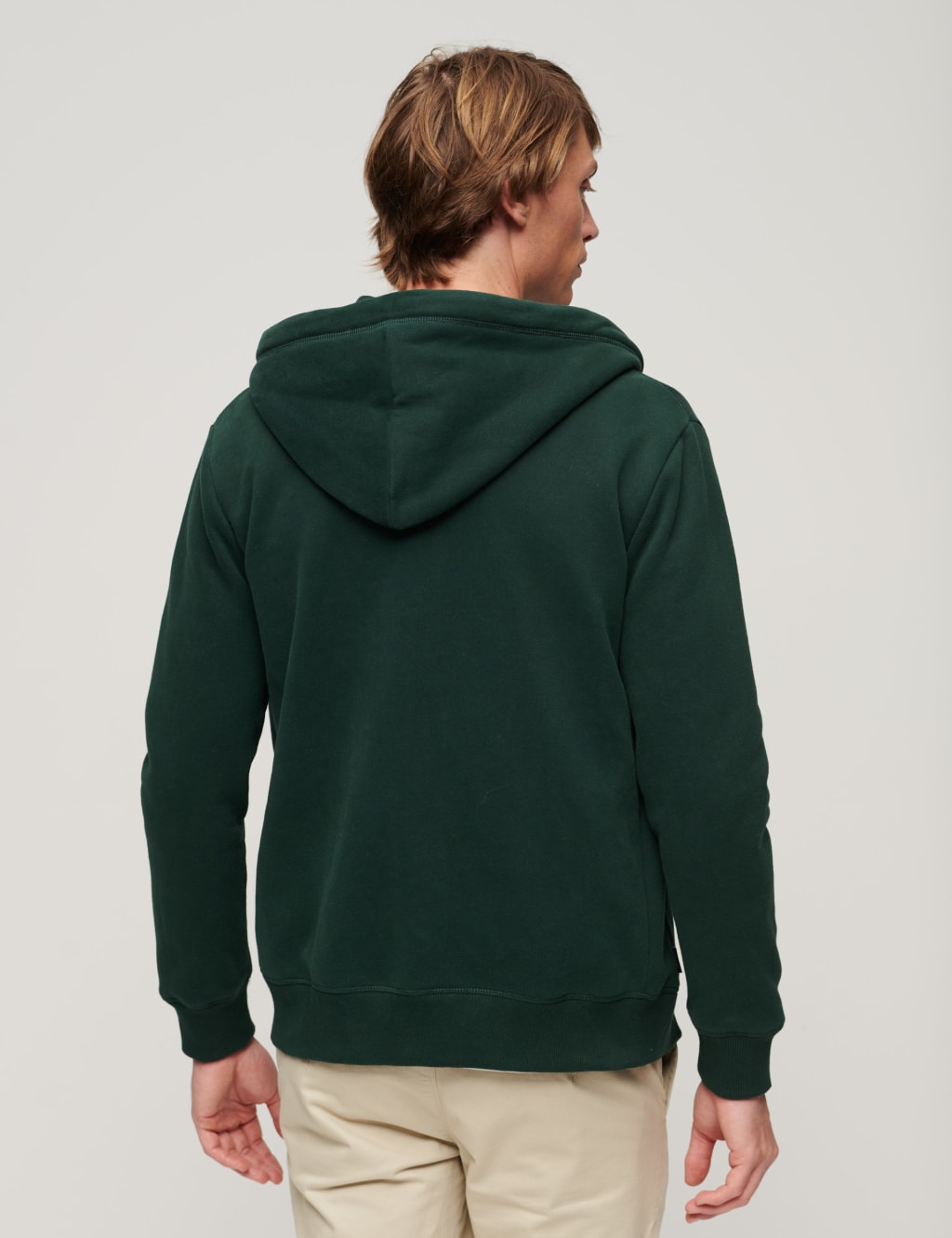 Slim Fit Cotton Rich Zip Up Hoodie image 3
