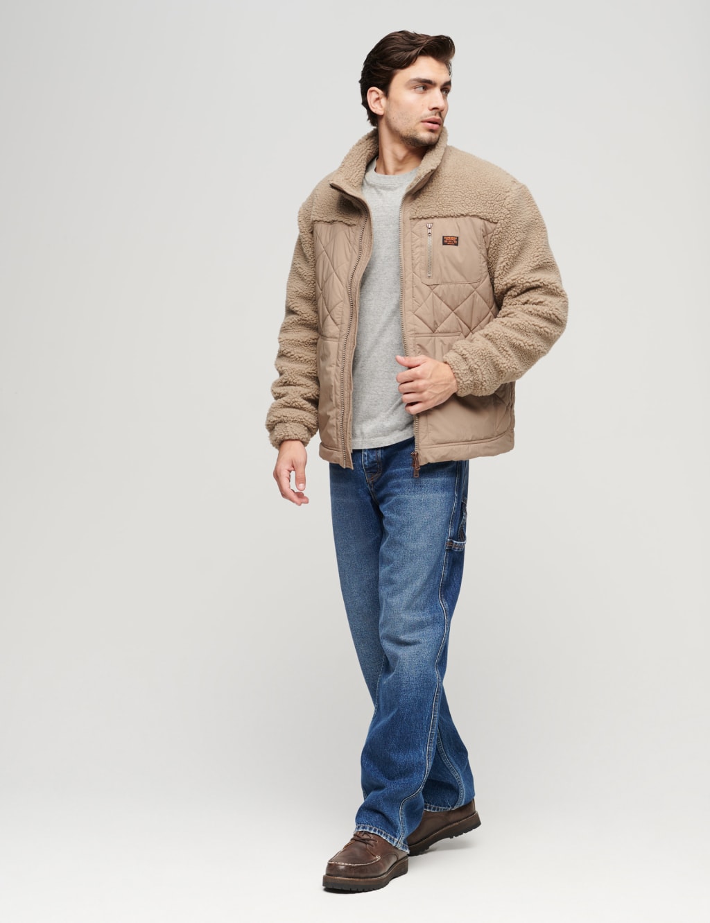 M&S Overshirt Oatmeal Mix Coat main image 1