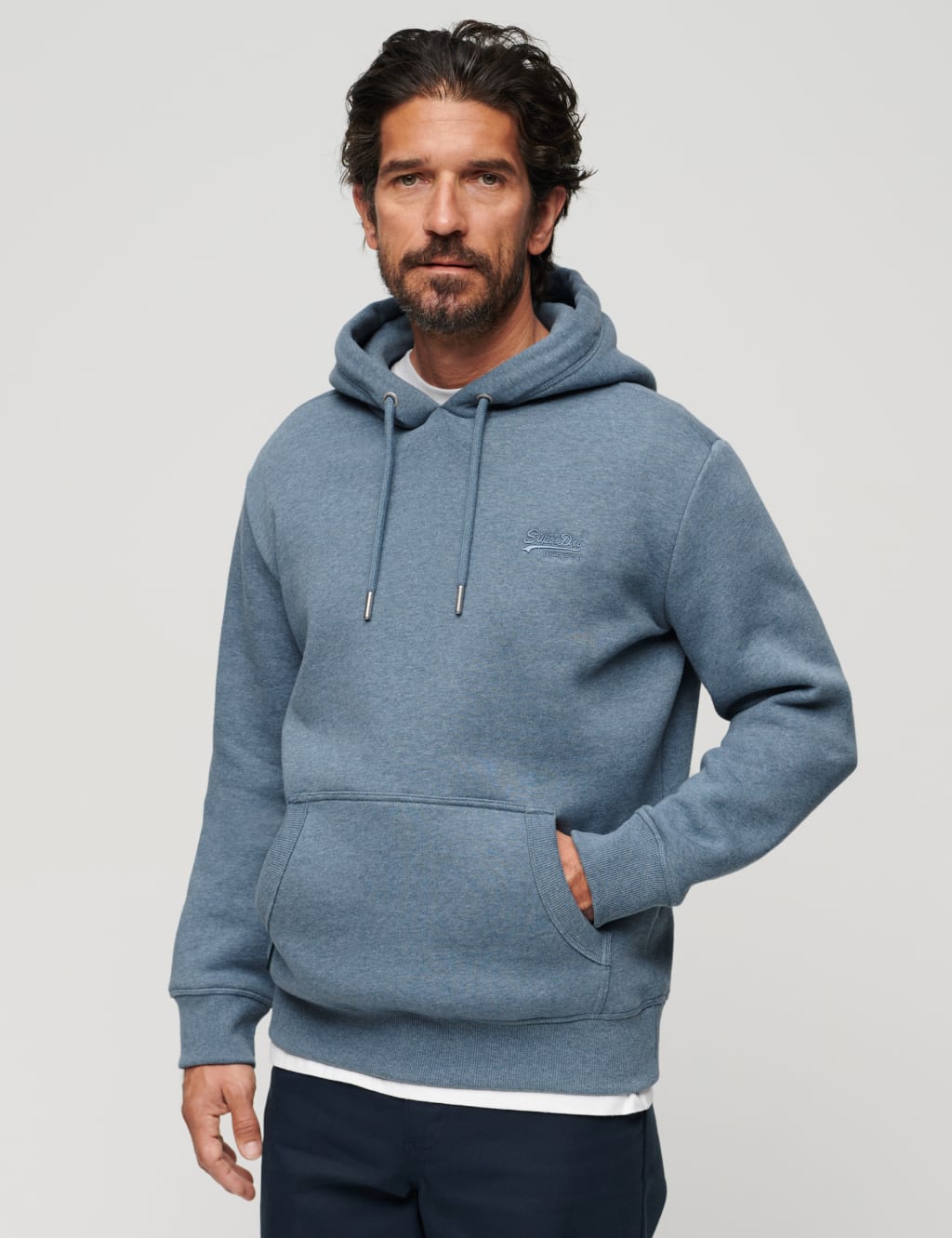 Mens pale 2025 blue hoodie