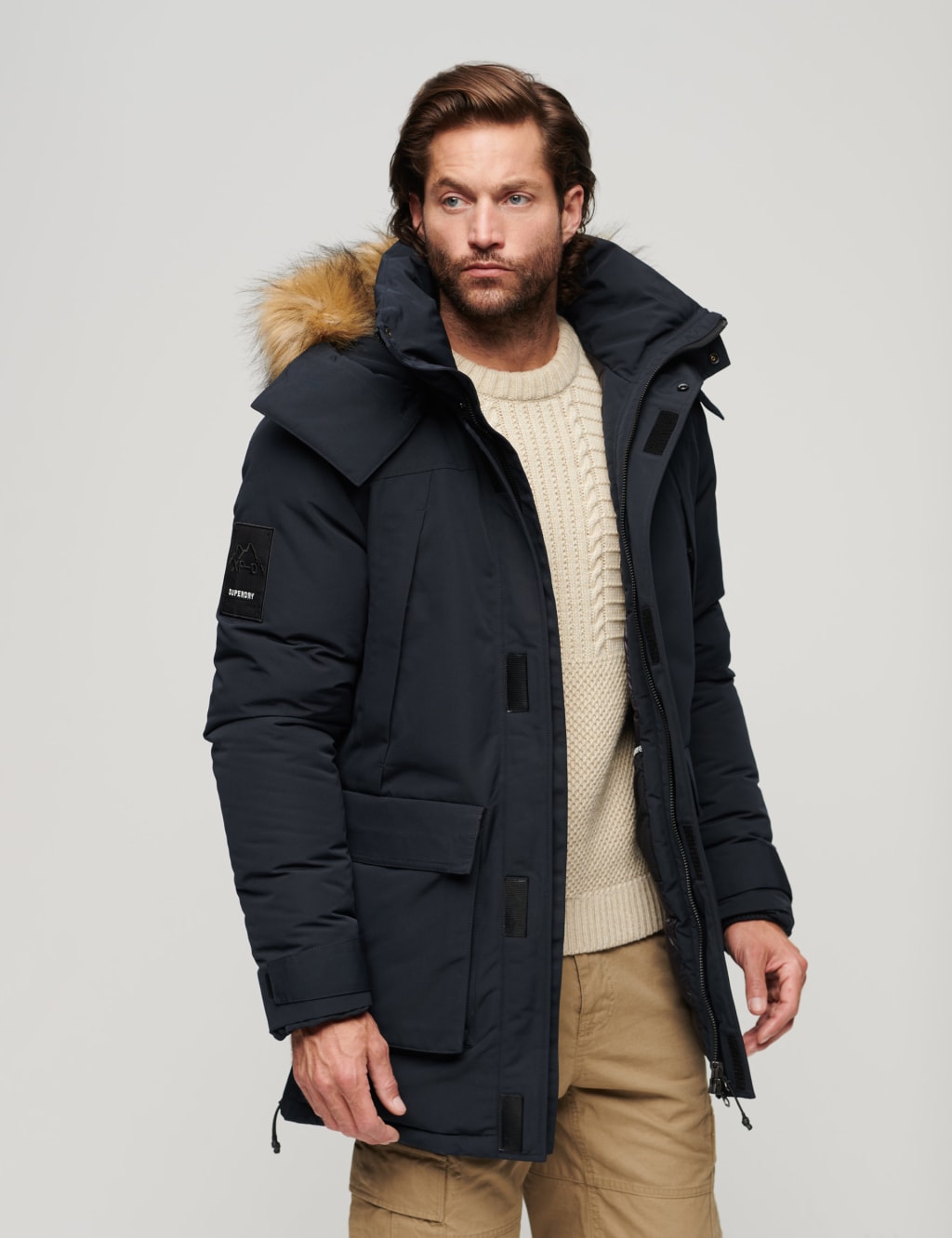 Mens smart parka deals