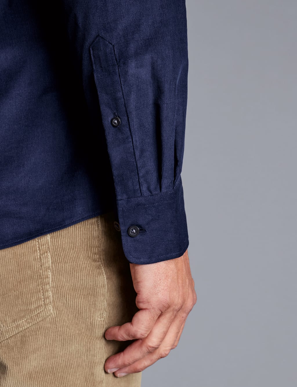Slim Fit Corduroy Oxford Shirt image 4