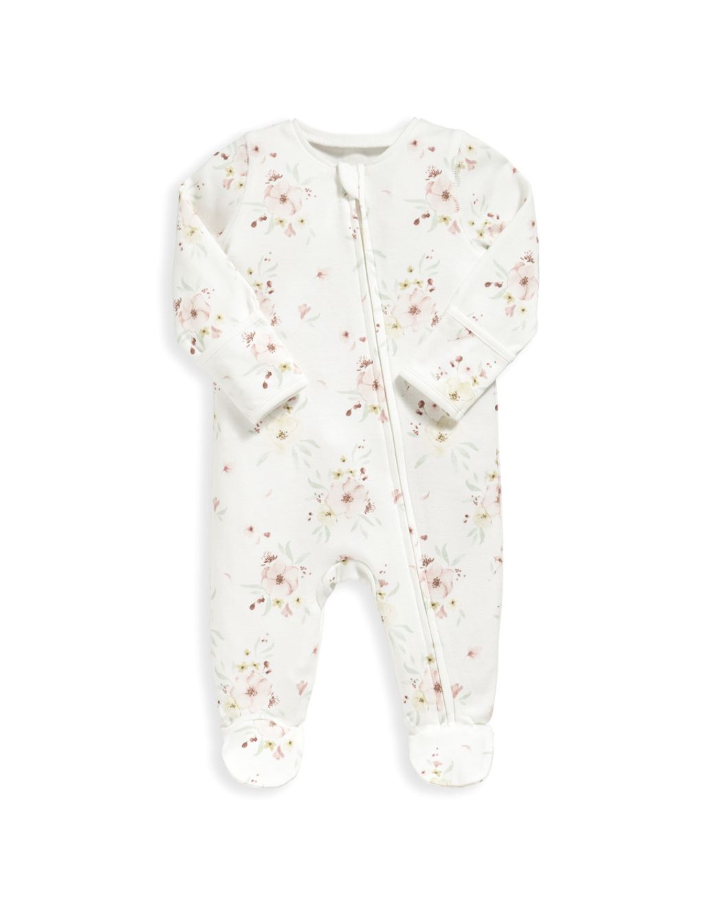 Large Floral Zip All In One (6½lbs-12 Mths) image 2