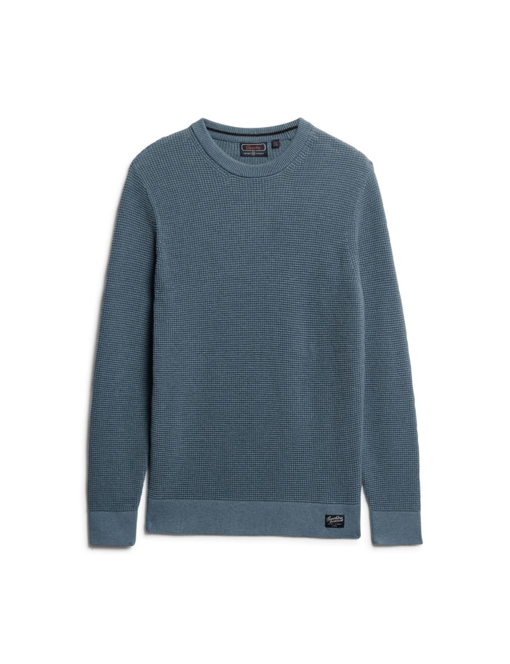 Pure Cotton Textured Crew Neck Jumper image 2