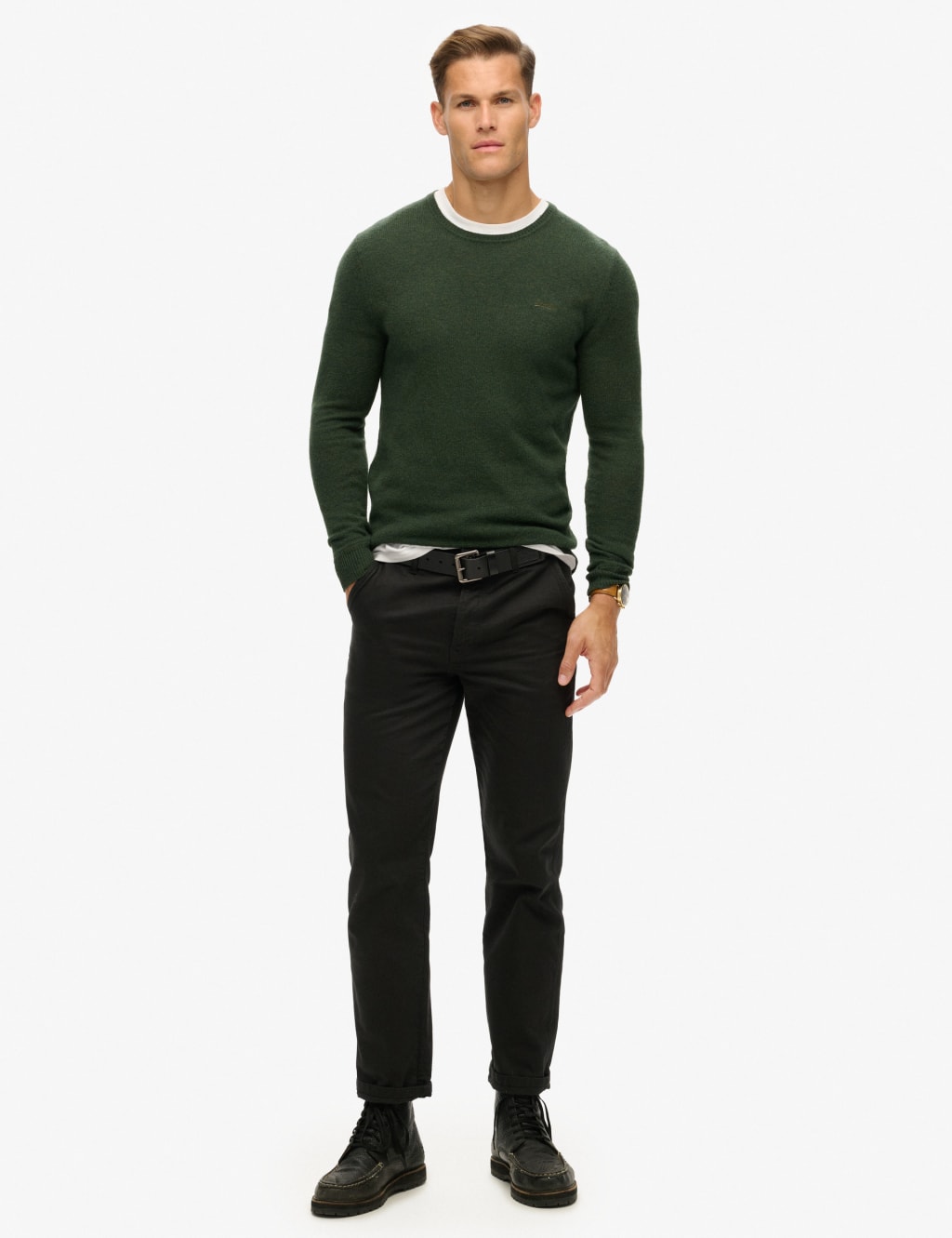 Pure Cotton Textured Crew Neck Jumper image 5