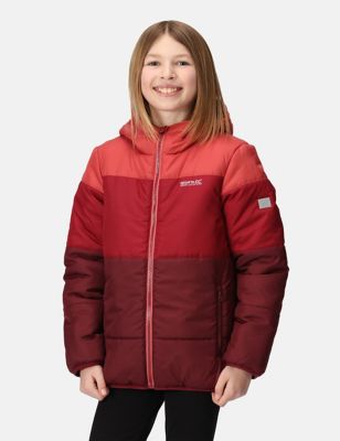 Regatta Girls Lofthouse VII Water-Repellent Hooded Jacket (3-14 Yrs) - 5-6 Y - Red Mix, Red Mix,Blue