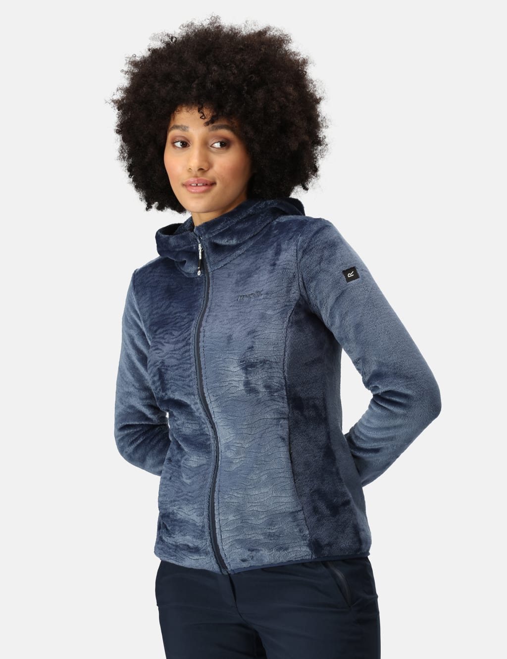 The North Face Women's Dark Blue Swirl Textured Fleece Jacket