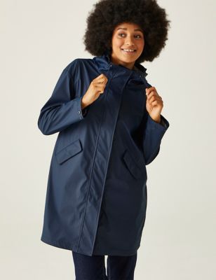 Regatta Women's Truelsa Water-Repellent Hooded Parka Coat - 8 - Dark Blue, Dark Blue,Beige