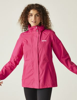 Regatta Womens Daysha Waterproof Hooded Raincoat - 10 - Pink, Pink,Black,Burgundy,Dark Blue Mix