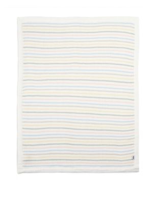 Mamas & Papas Knitted Pastel Stripe Shawl - Multi, Multi