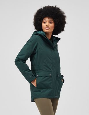 Regatta Womens Brenlyn Waterproof Hooded Raincoat - 18 - Green, Green,Yellow