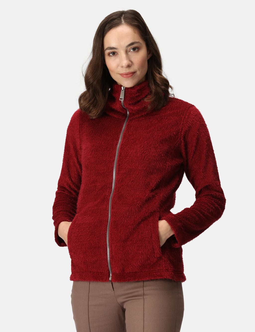 Heloise Zip Up Textured Funnel Neck Fleece image 1