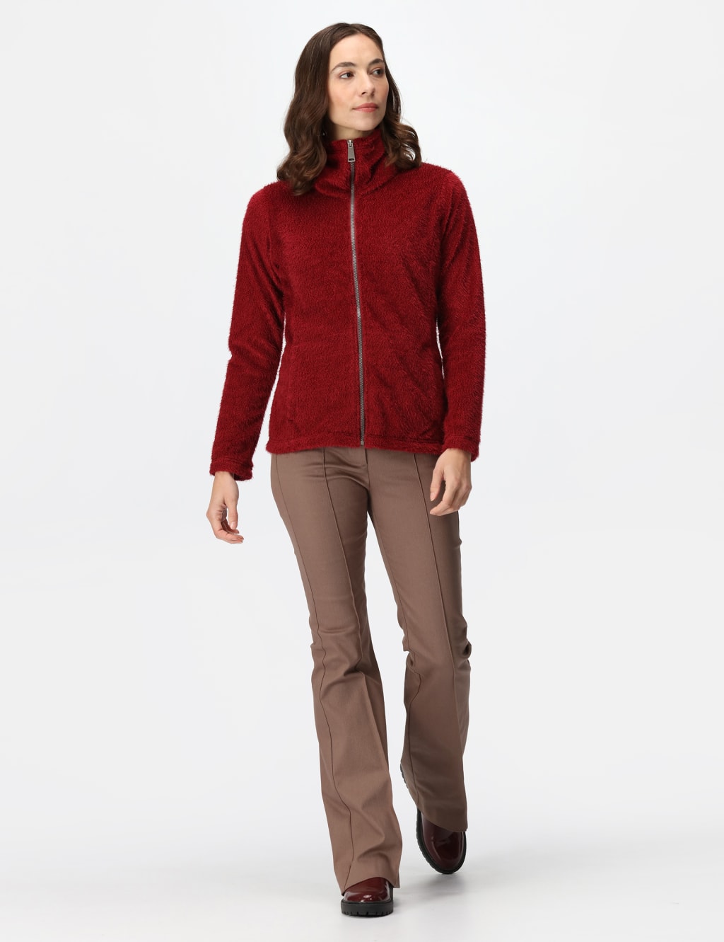 Heloise Zip Up Textured Funnel Neck Fleece image 3