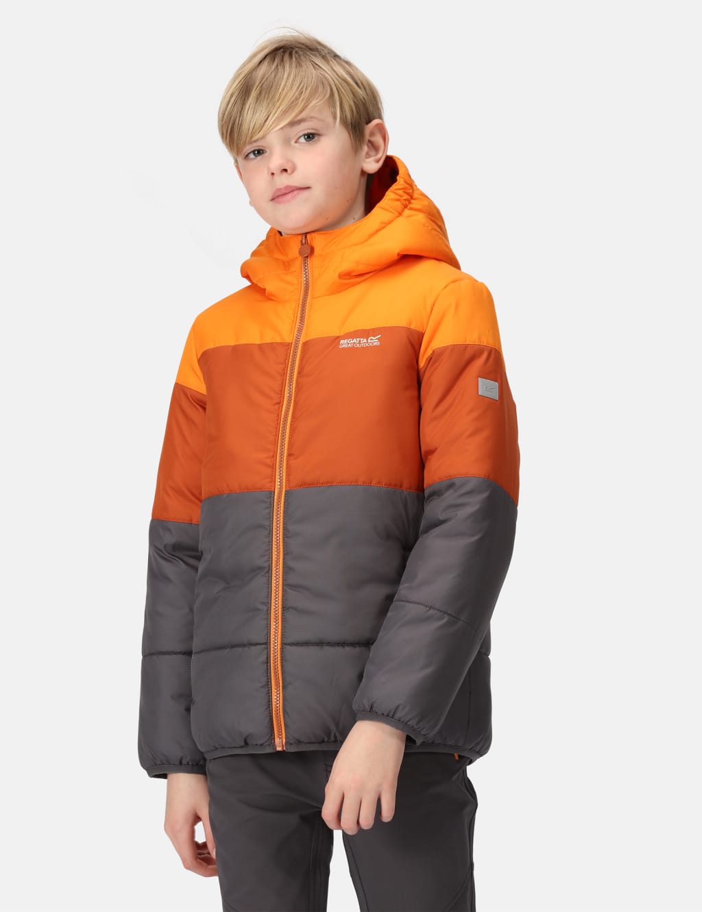 Orange puffer 2025 jacket boys