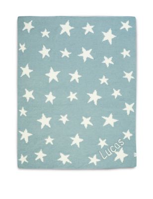 Mamas & Papas Chenille Blanket - Blue Star, Blue