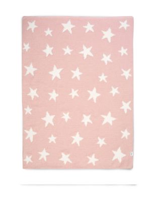 Mamas & Papas Chenille Blanket - Pink Star, Pink
