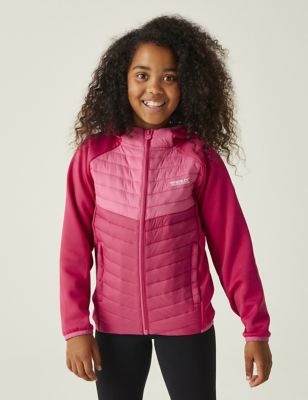 Regatta Girl's Kielder Hybrid VIII Hooded Jacket (3-14 Yrs) - 5-6 Y - Pink Mix, Pink Mix