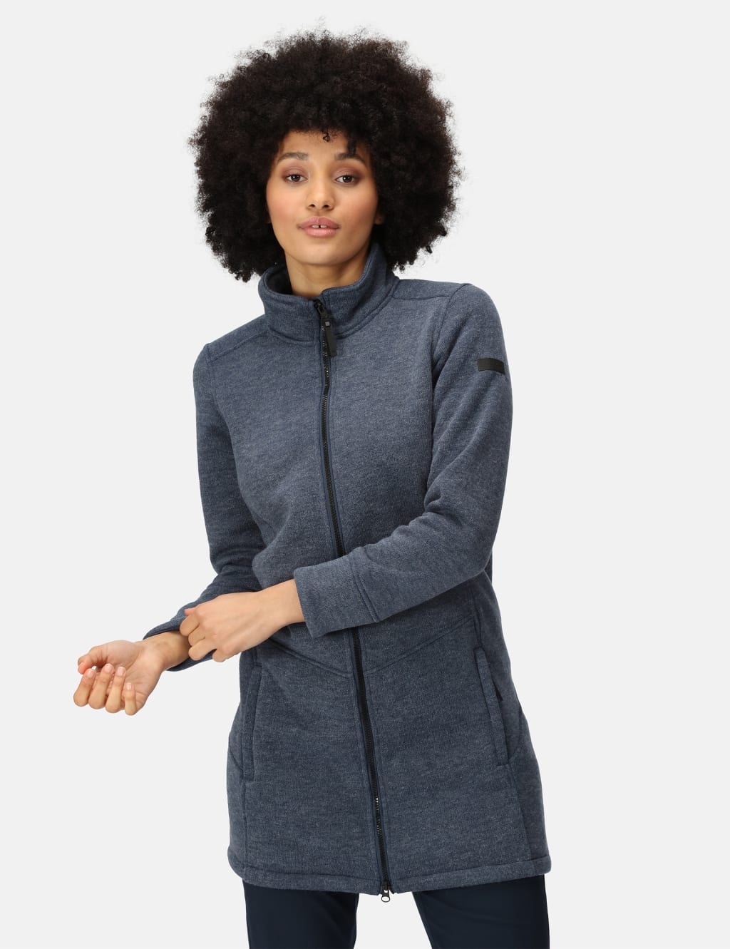 Long womens fleece jacket sale