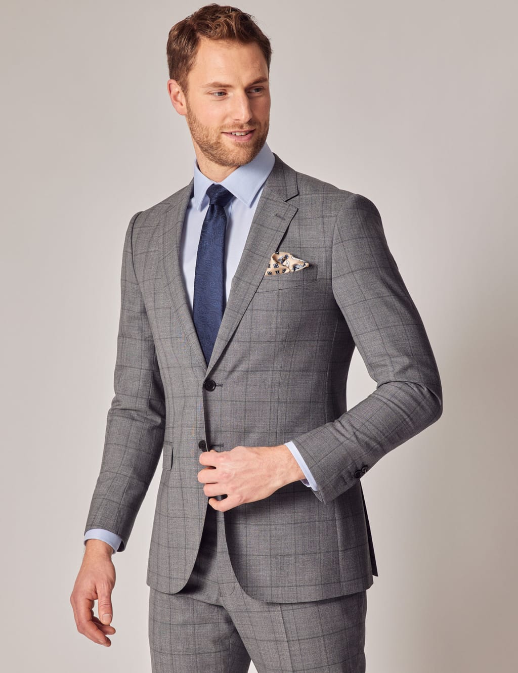 Slim Fit Pure Wool Check Suit Jacket image 1