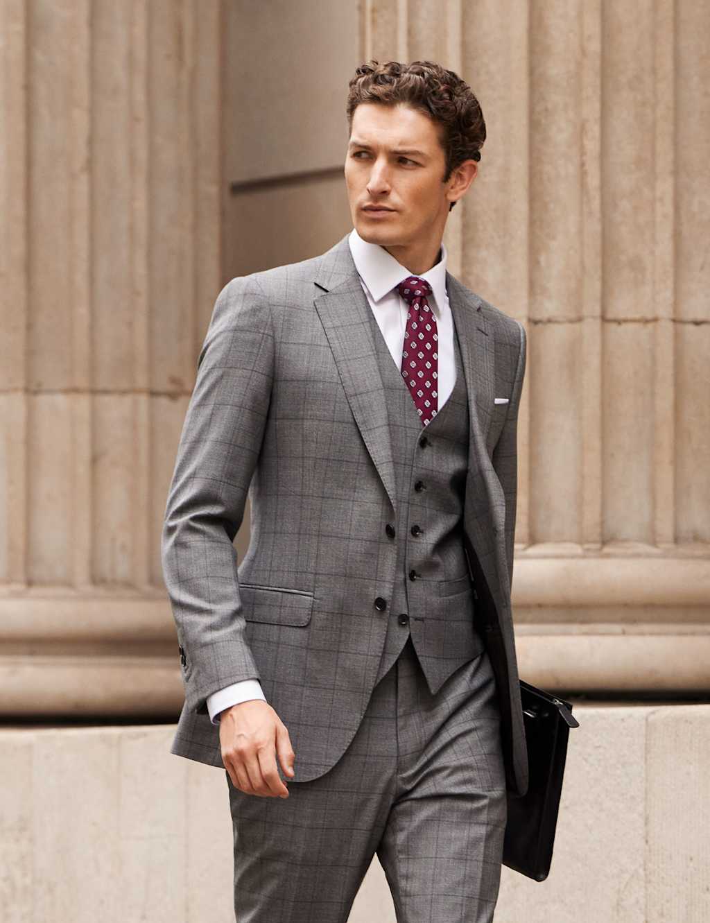 Slim Fit Pure Wool Check Suit Jacket image 4
