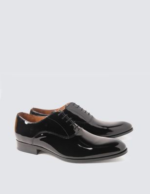 Hawes & Curtis Men's Leather Oxford Shoes - 8 - Black, Black