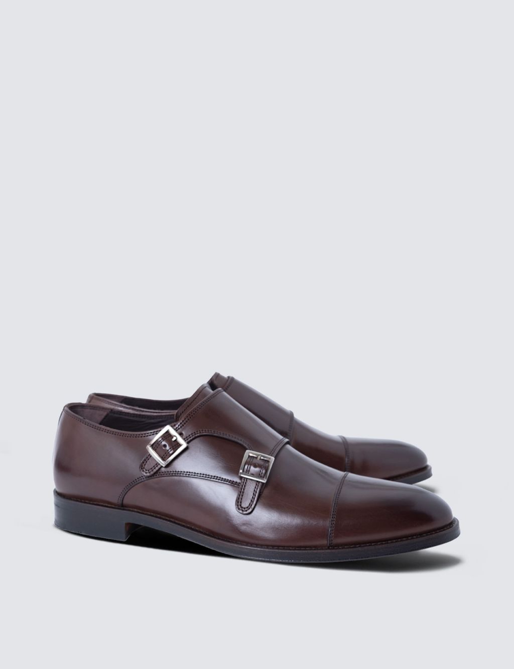 Wide Fit Leather Double Monk Strap Shoes image 2