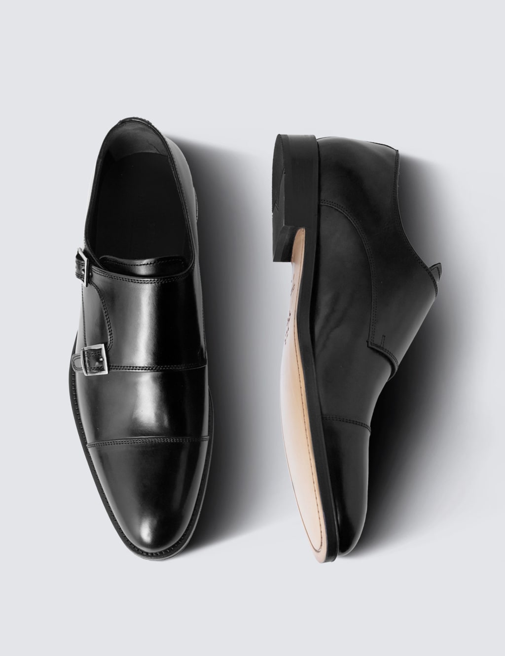 Wide Fit Leather Double Monk Strap Shoes image 3